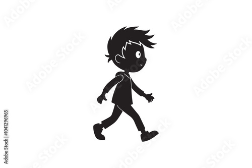 Black Kid silhouette vector bundle illustration, Kid Silhouette