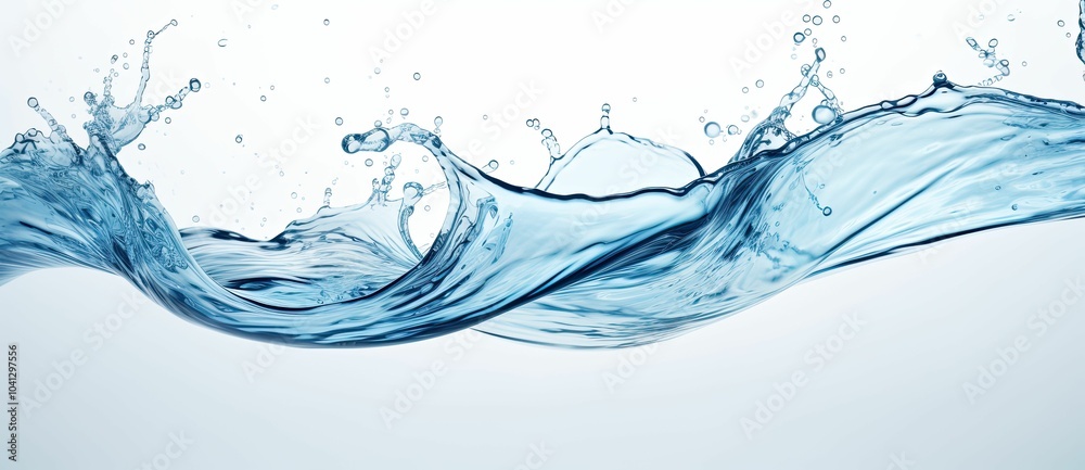 Water splashes and swirls on white background. Water splashes and swirls on white background.