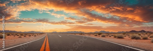 Empty Adventure road in desert