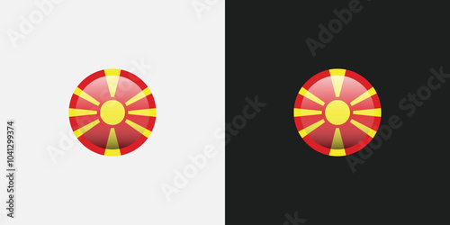 North Macedonia Flag Circle National Flag	