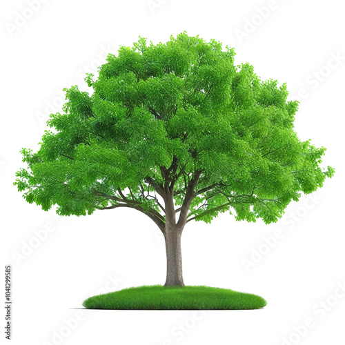 Green tree isolated on white background photo
