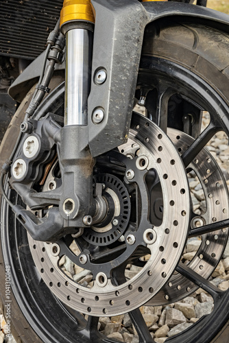 Wallpaper Mural Motorcycle front wheel with spokes and brakes assembled. Torontodigital.ca