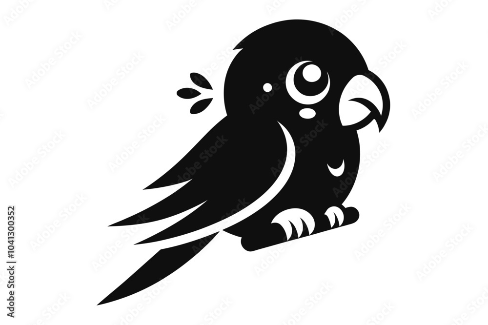 Parrot cute silhouette vector illustration Parrot cute silhouette vector illustration
