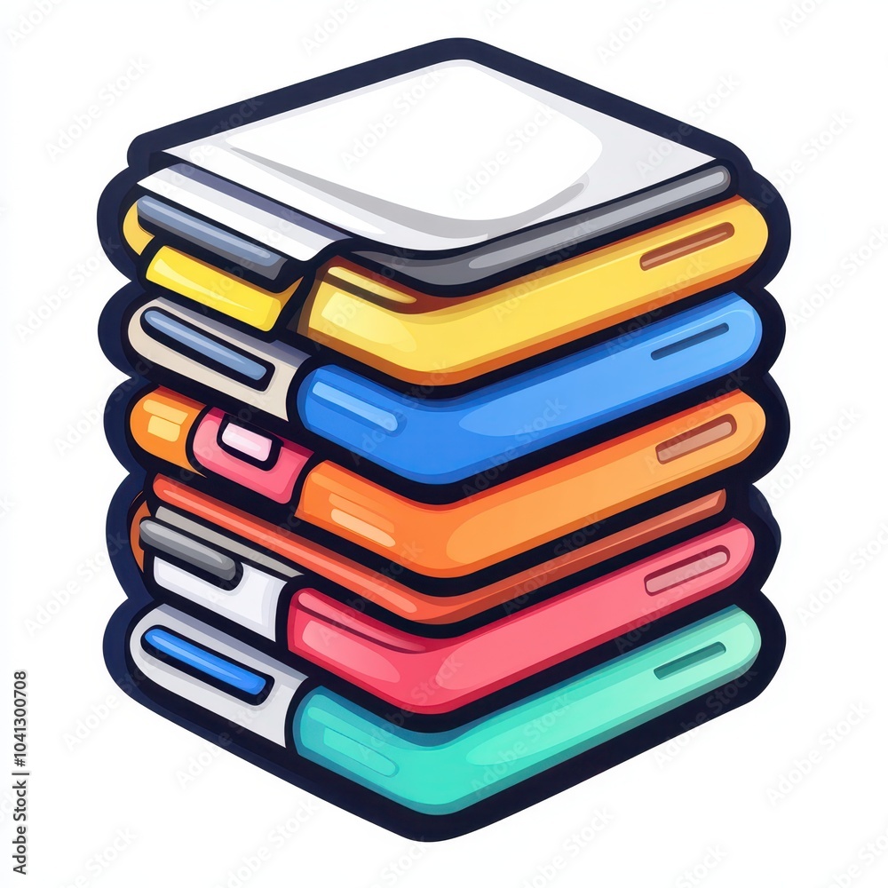 Colorful Stacked Phones Colorful Stacked Phones