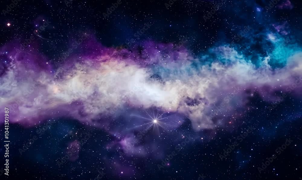 side-to-side exploration of nebula clouds and starry vistas in loop side-to-side exploration of nebula clouds and starry vistas in loop