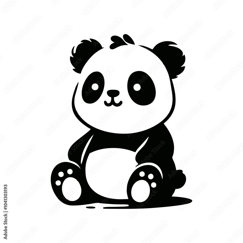 Fototapeta premium Panda cute logo icon design illustration