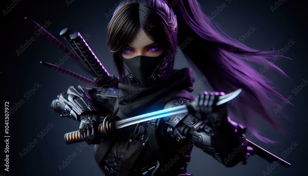 Naklejka premium Mystical Warrior with a Katana