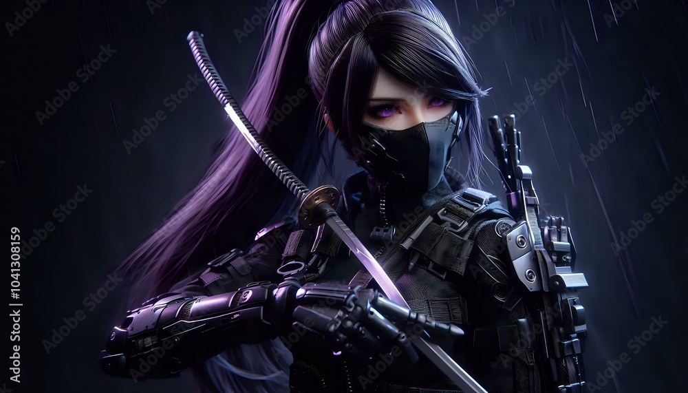 Obraz premium Mystical Warrior with a Katana 