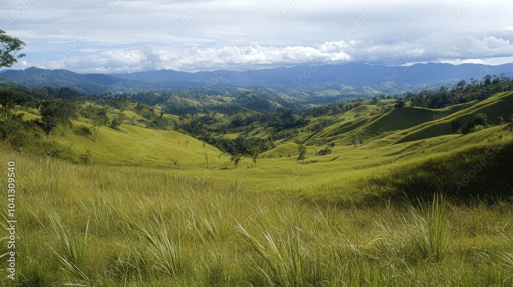 Serene Green Valley Landscape Serene Green Valley Landscape