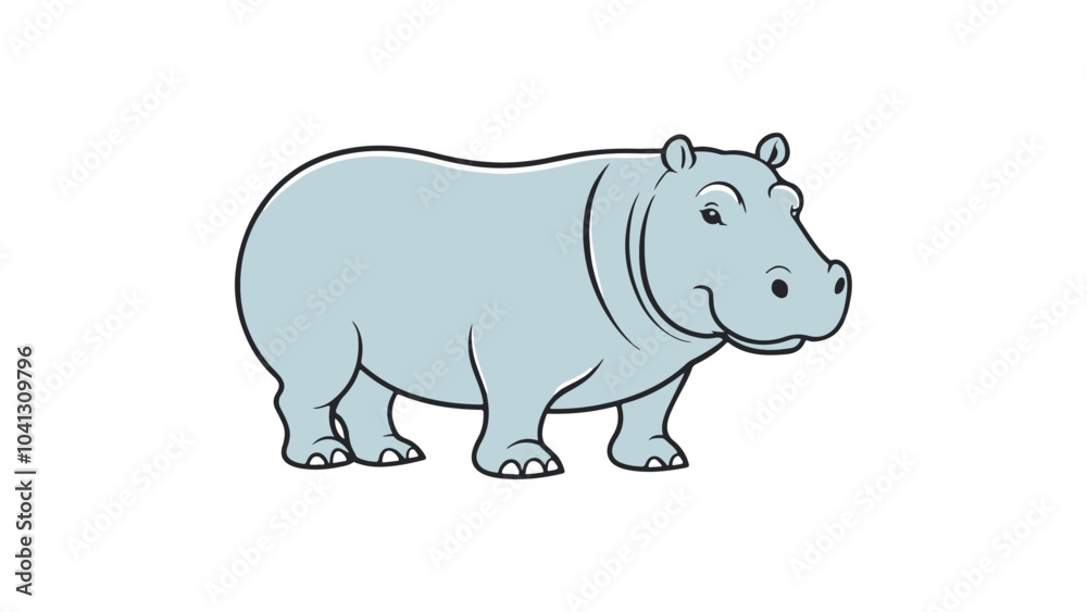 Obraz premium simple hippo vector illustration