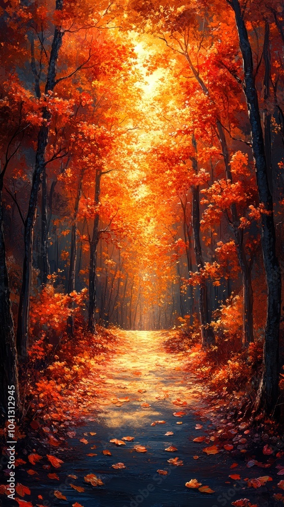 Autumn Forest Path Illustration Autumn Forest Path Illustration