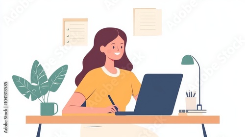 Working Woman at Desk