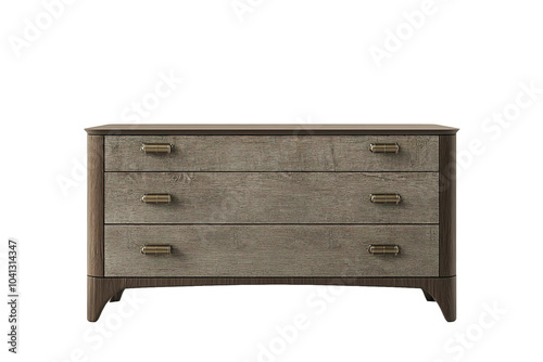 modern dresser, front view, isolate on transparent background