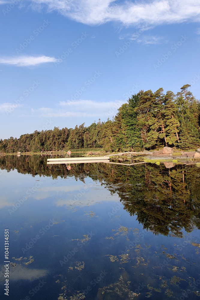 Fototapeta premium The coast of the Gulf of Finland in wonderful summer sunset