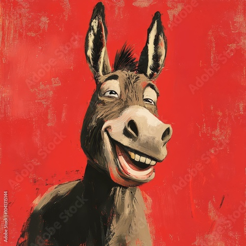 Happy Donkey Illustration