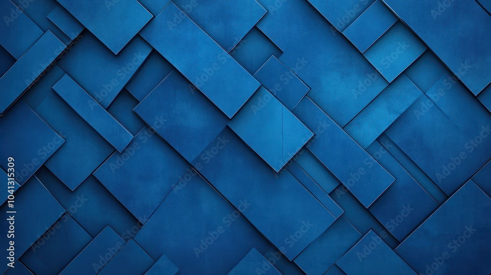 Obraz premium A striking blue background featuring a layered geometric design. Perfect for digital art, branding, or modern decor.