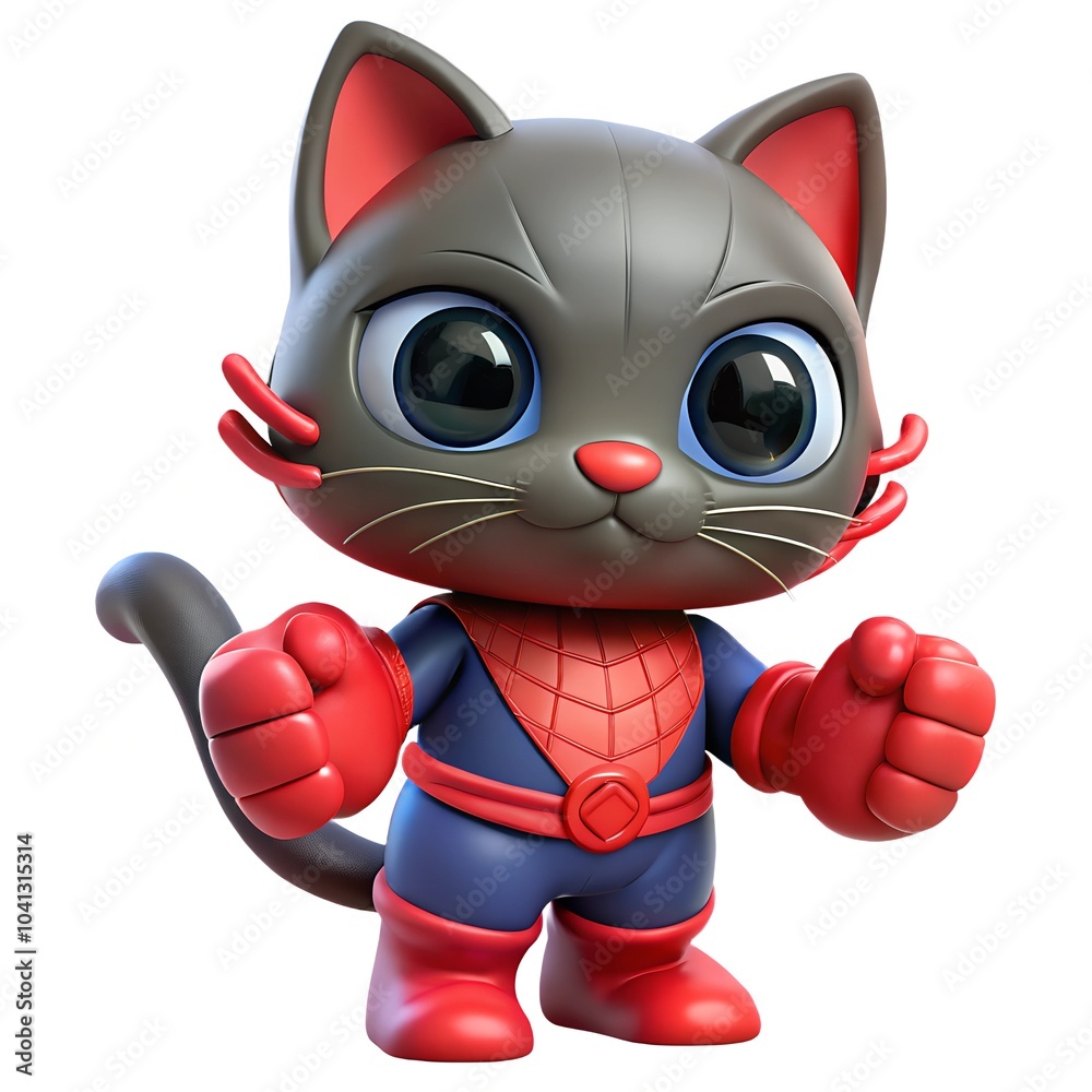 Obraz premium Children's illustration character, superhero cat