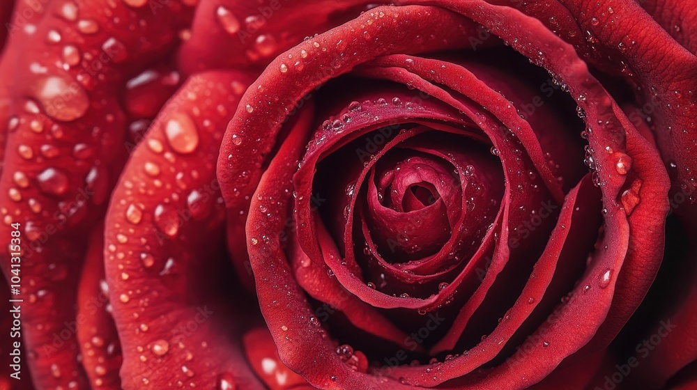 A stunning close-up of a red rose with droplets of water, showcasing its vibrant petals and natural beauty. A stunning close-up of a red rose with droplets of water, showcasing its vibrant petals and natural beauty.