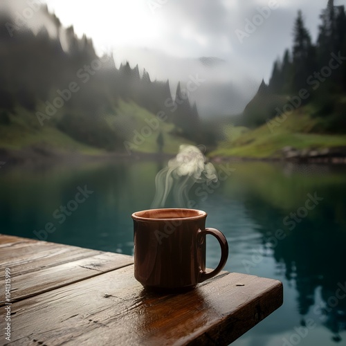 cup of tea on the lake