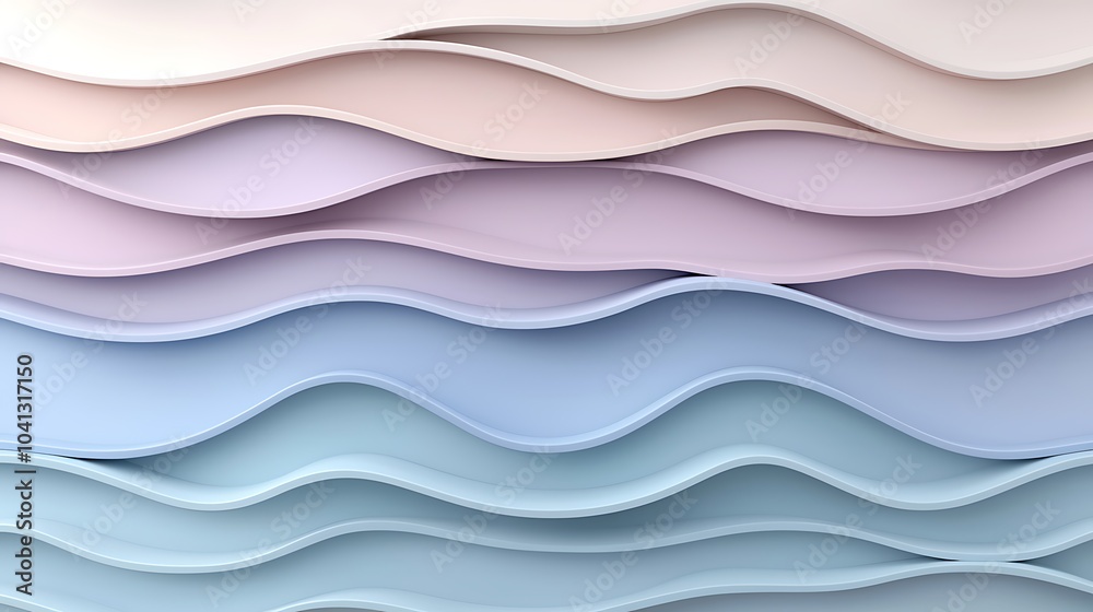 Obraz premium Elegant waves of pastel textures a harmonious blend of soft colors and fluid forms in modern design aesthetics