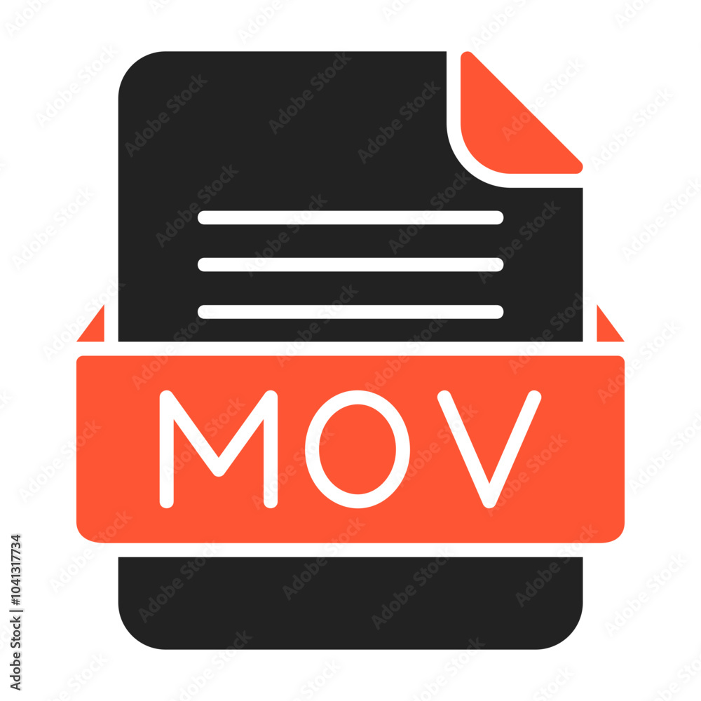 MOV File Format Vector Icon Design MOV File Format Vector Icon Design