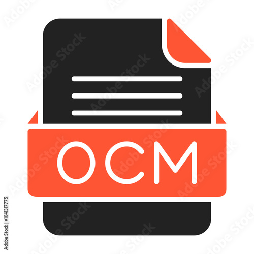 OCM File Format Vector Icon Design