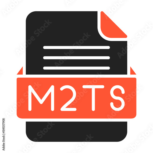 M2TS File Format Vector Icon Design