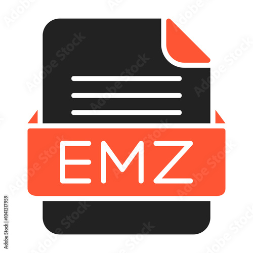 EMZ File Format Vector Icon Design