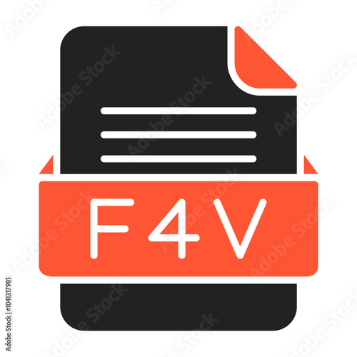 F4V File Format Vector Icon Design