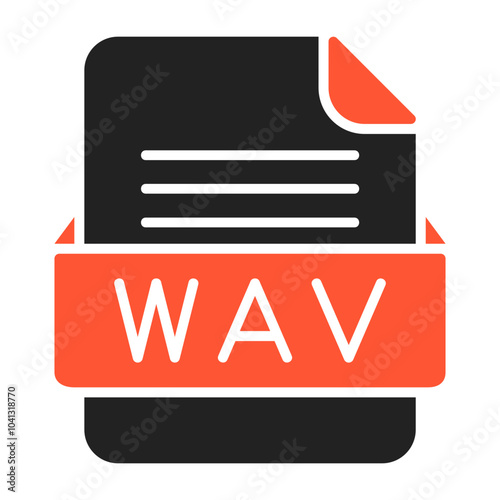 WAV File Format Vector Icon Design