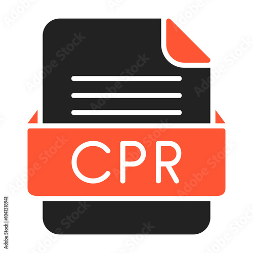 CPR File Format Vector Icon Design