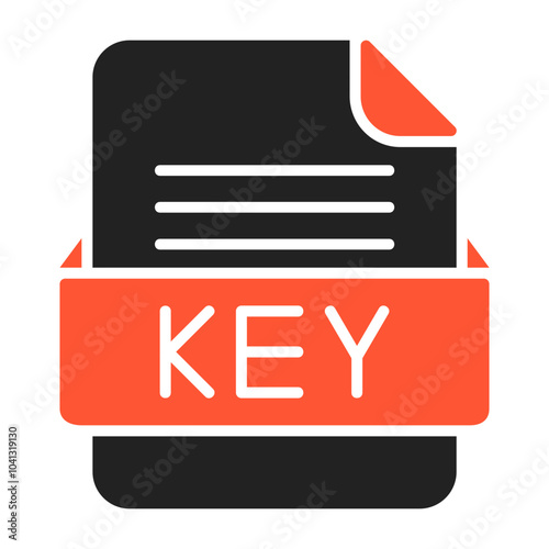 KEY File Format Vector Icon Design