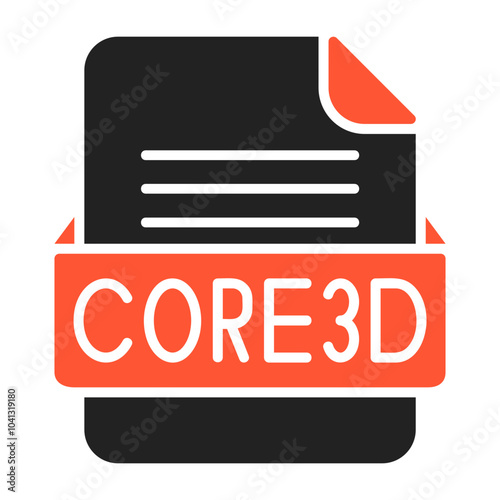 CORE3D File Format Vector Icon Design