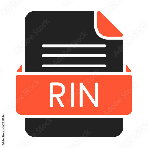 RIN File Format Vector Icon Design