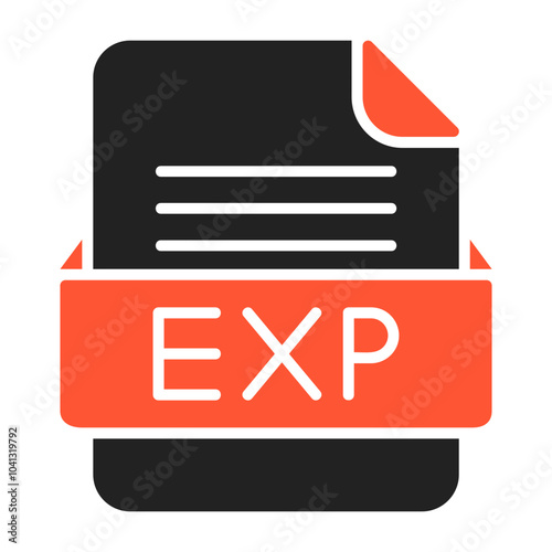 EXP File Format Vector Icon Design