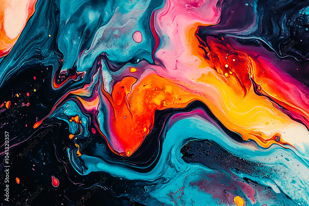 Dynamic Flow: Energizing Liquids Creating Bold Colorful Patterns Dynamic Flow: Energizing Liquids Creating Bold Colorful Patterns