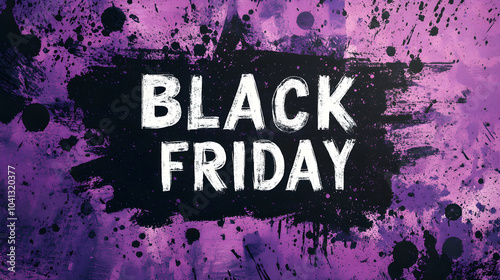 Black friday banner on purple background. Promotional Sale concept. Boxing Day and Chrismas discounts. E-commerce retail and marketing Template for poster, banners, flyers, card, advertising brochure.