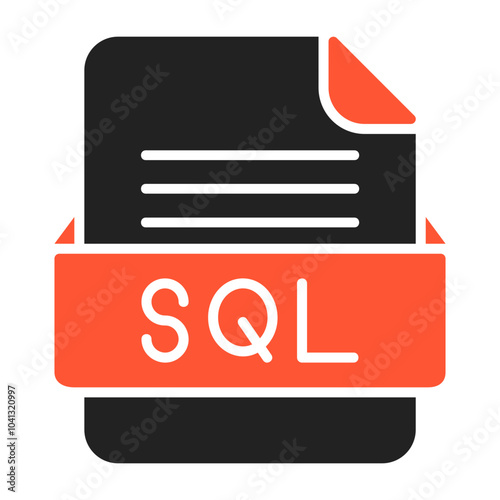 SQL File Format Vector Icon Design