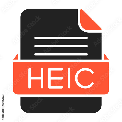 HEIC File Format Vector Icon Design