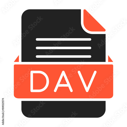 DAV File Format Vector Icon Design