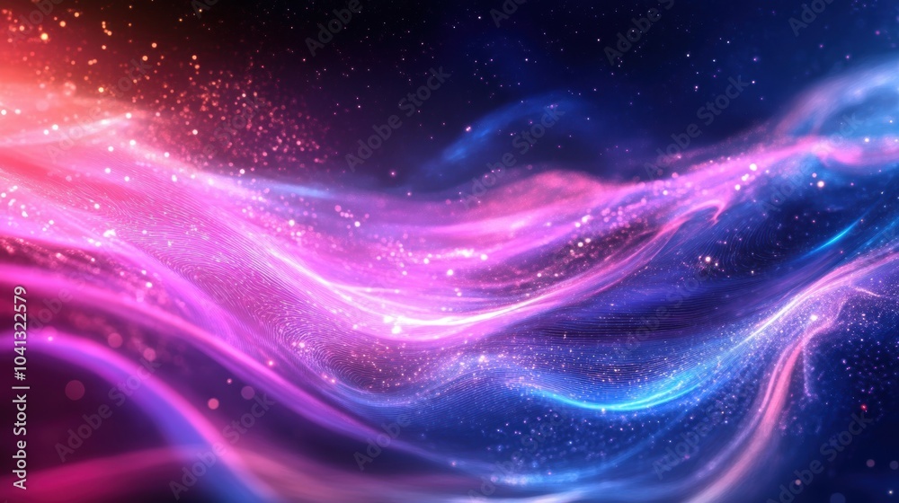 Obraz premium Abstract Cosmic Waves of Energy in Vibrant Colors