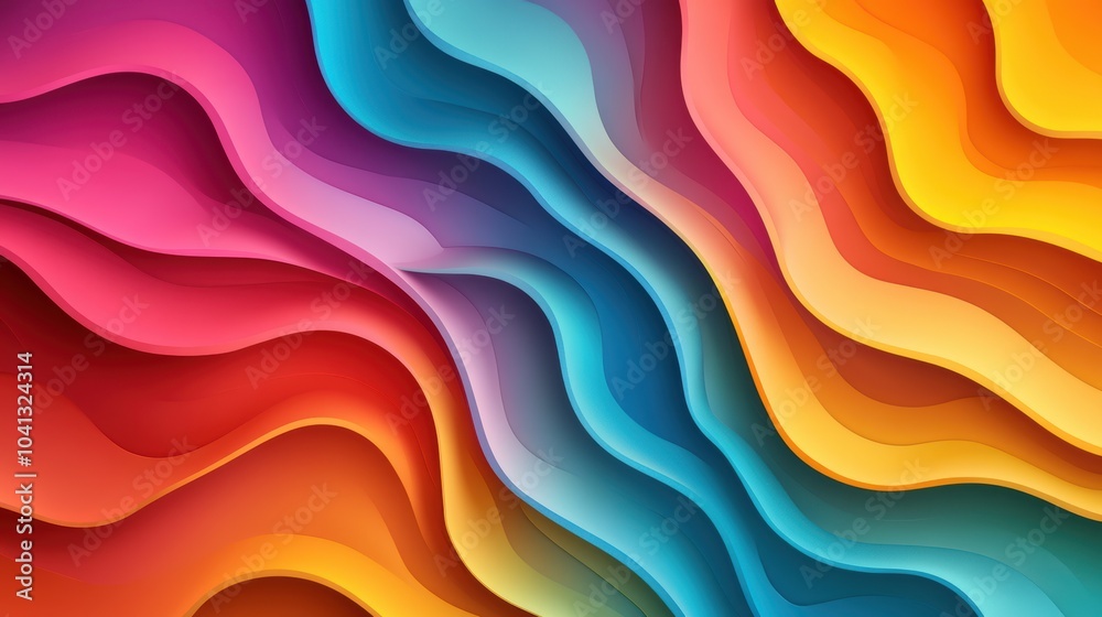 Colorful wavy shapes creating abstract background Colorful wavy shapes creating abstract background