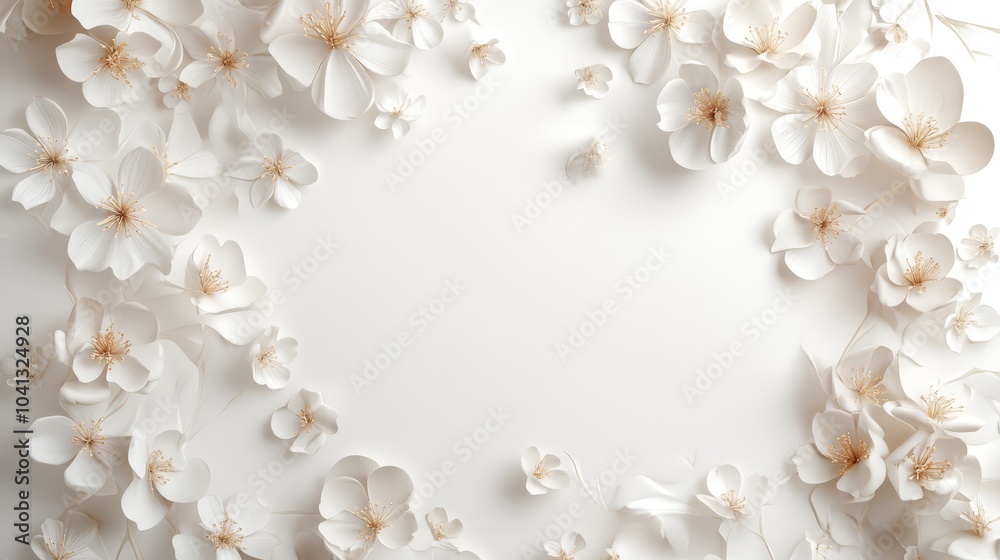 Elegant White Floral Frame Elegant White Floral Frame