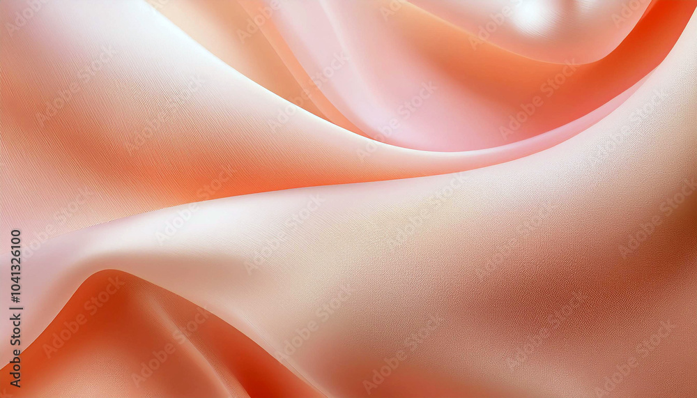 Soft Peach Silk Draped in Elegant Waves. A luxurious texture, subtle light and shadow play across the fabric's gentle curves. Soft Peach Silk Draped in Elegant Waves. A luxurious texture, subtle light and shadow play across the fabric's gentle curves.
