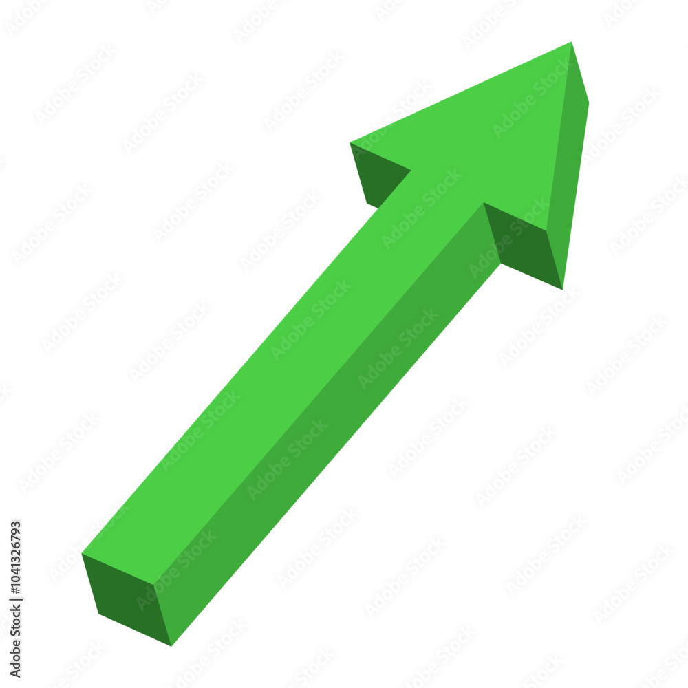 3D green up arrow business financial on white background design template. Investment business economy growth concept.
3D green up arrow business financial on white background design template. Investment business economy growth concept.