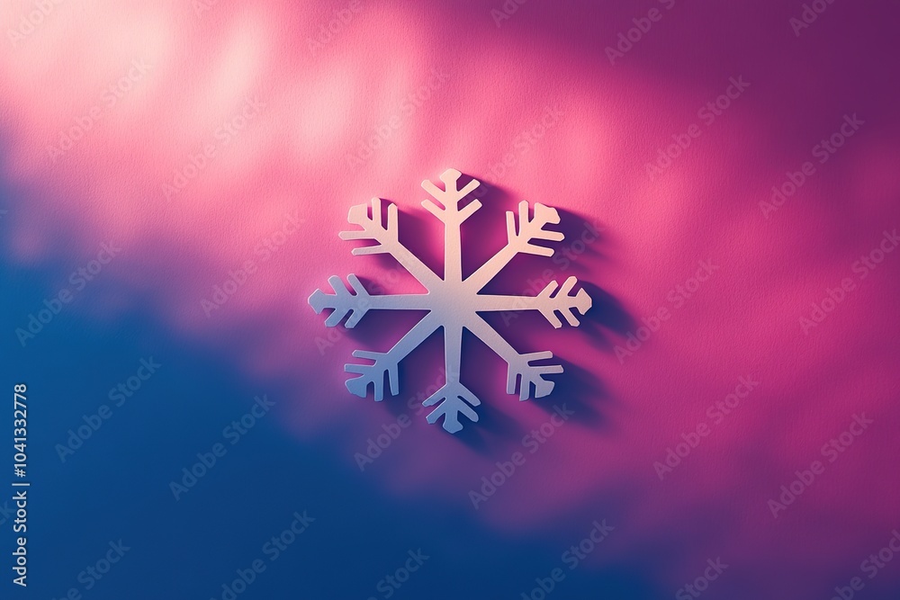 Snowflake on pink and blue gradient Snowflake on pink and blue gradient