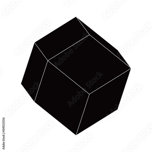 Vector geometric outline illustration of Rhombic Dodecahedron
