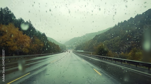 Rainy Road Journey photo