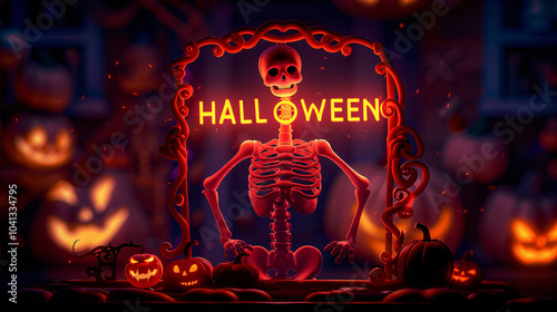 Halloween theme drawing banner