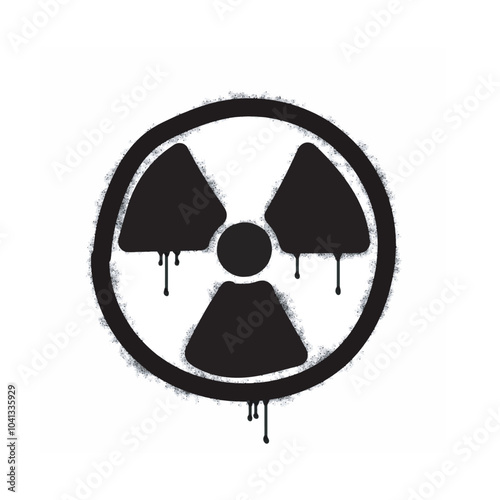 Spray Graffiti hazard icon isolated on white background. graffiti hazard icon with overspray in black on white. Vector illustration.